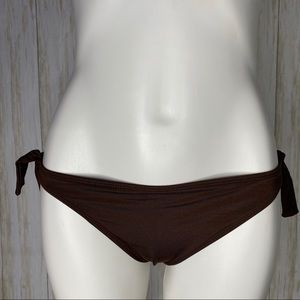 🍋 Taunt brown faux side tie bikini bottom